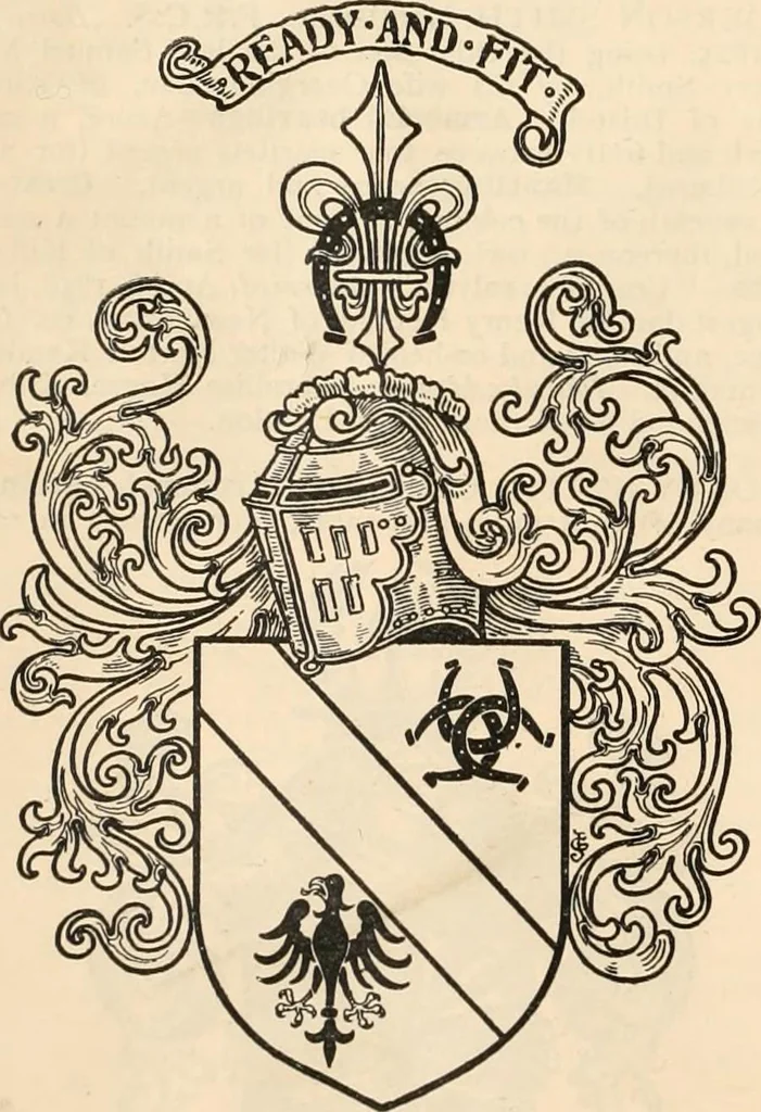 An illustration from Armorial families : a directory of gentlemen of coat-armour, 1905, leaf 1351