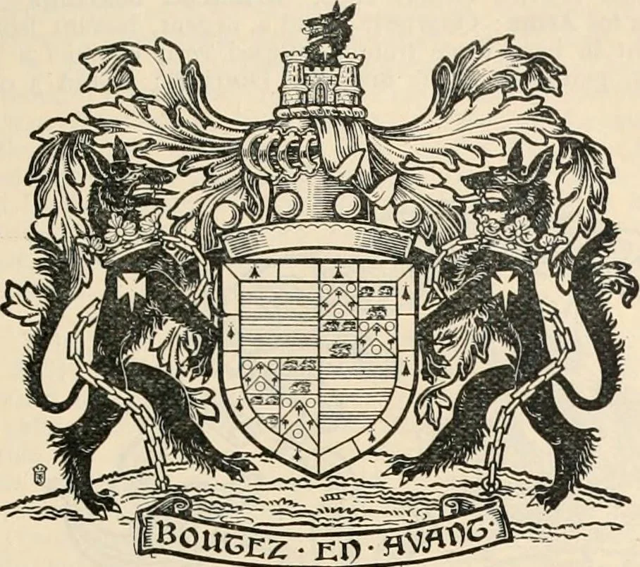 An illustration from Armorial families : a directory of gentlemen of coat-armour, 1905, leaf 1354