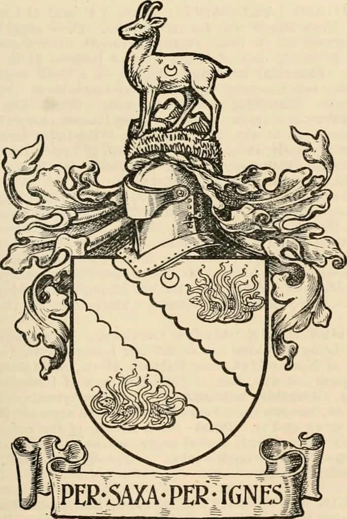 An illustration from Armorial families : a directory of gentlemen of coat-armour, 1905, leaf 1358