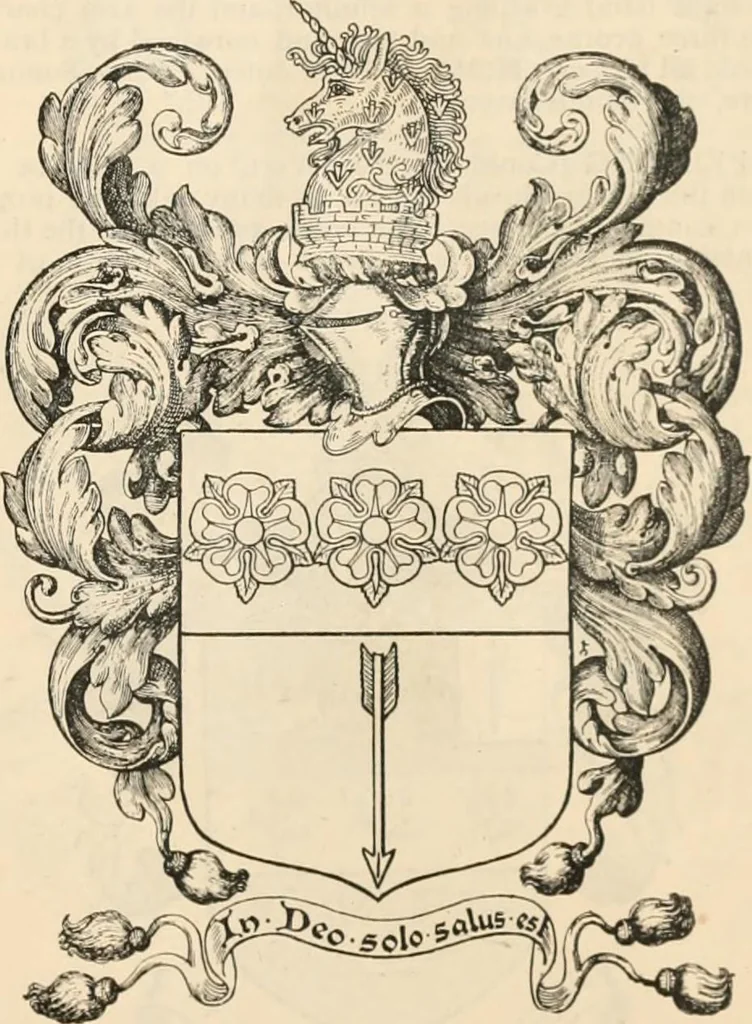 An illustration from Armorial families : a directory of gentlemen of coat-armour, 1905, leaf 1364