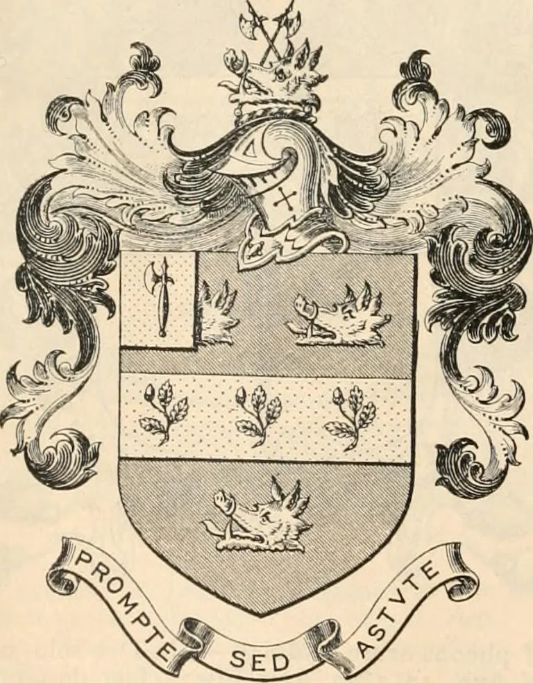 An illustration from Armorial families : a directory of gentlemen of coat-armour, 1905, leaf 1365