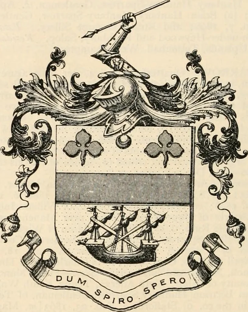 An illustration from Armorial families : a directory of gentlemen of coat-armour, 1905, leaf 1365