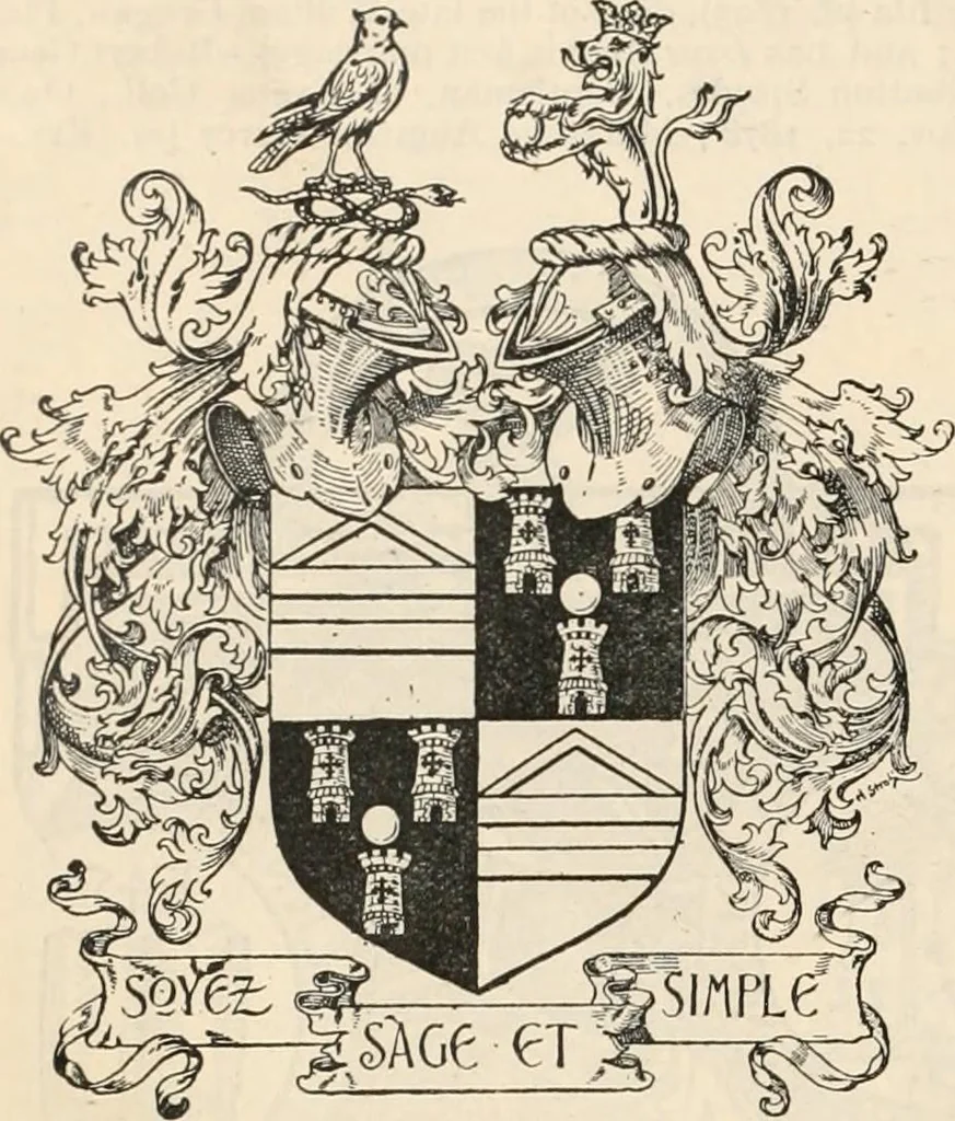 An illustration from Armorial families : a directory of gentlemen of coat-armour, 1905, leaf 1371