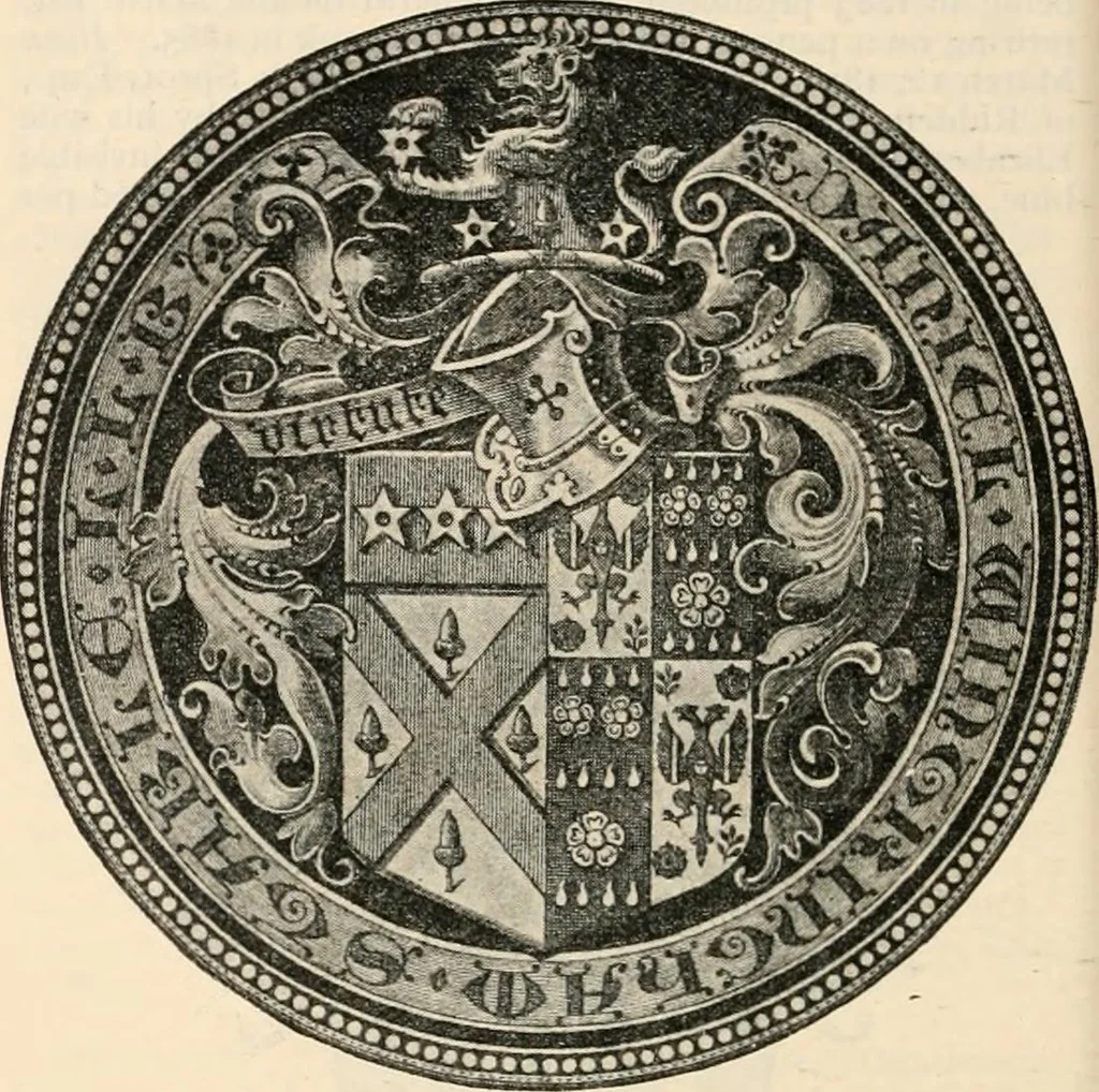 An illustration from Armorial families : a directory of gentlemen of coat-armour, 1905, leaf 1371