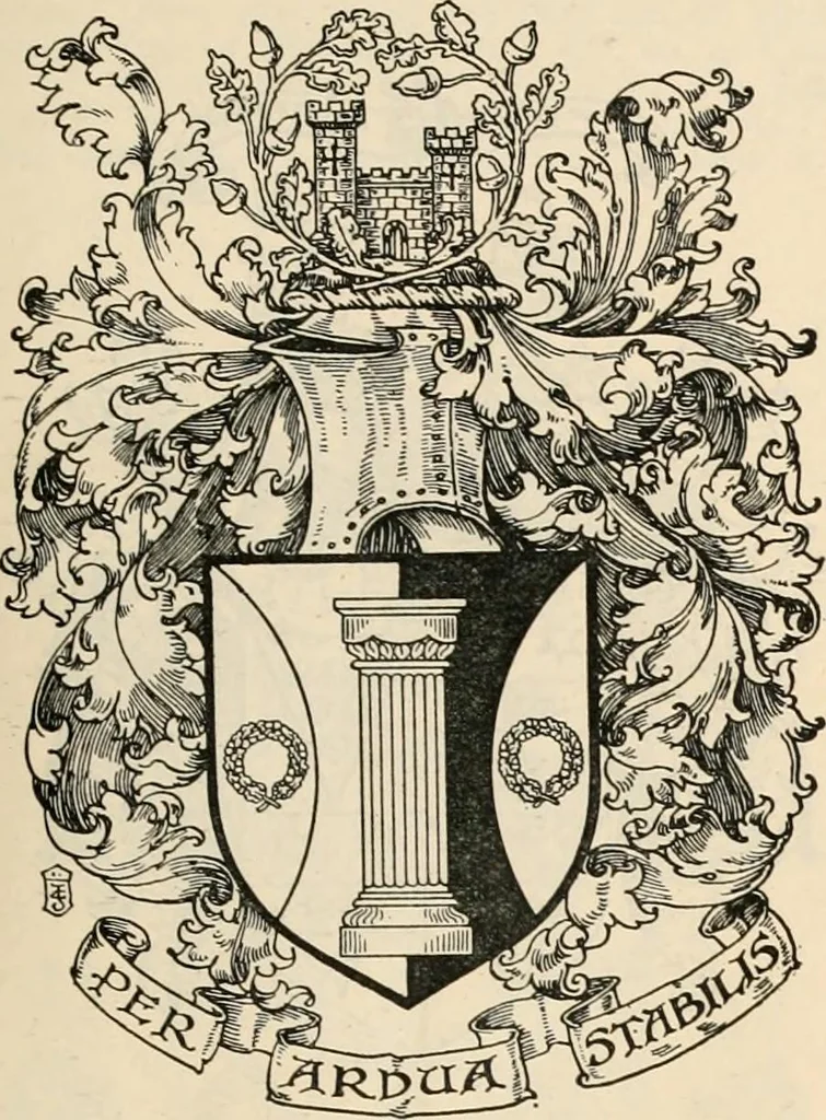 An illustration from Armorial families : a directory of gentlemen of coat-armour, 1905, leaf 1372
