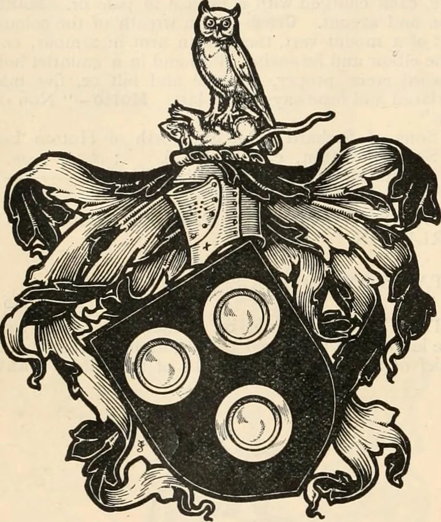 An illustration from Armorial families : a directory of gentlemen of coat-armour, 1905, leaf 1373