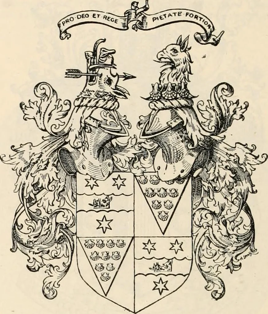 An illustration from Armorial families : a directory of gentlemen of coat-armour, 1905, leaf 1373