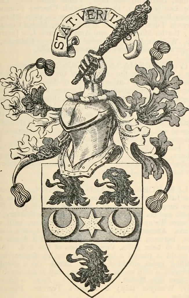 An illustration from Armorial families : a directory of gentlemen of coat-armour, 1905, leaf 1380