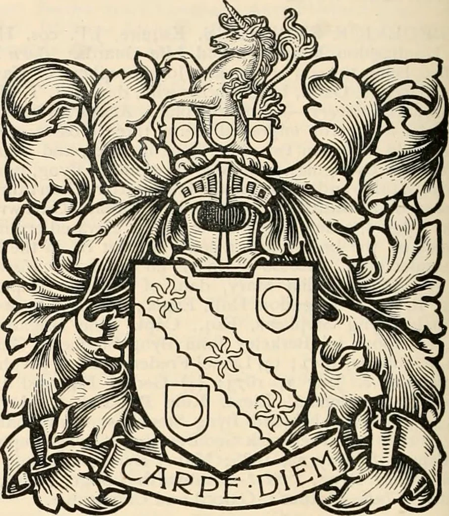 An illustration from Armorial families : a directory of gentlemen of coat-armour, 1905, leaf 1383