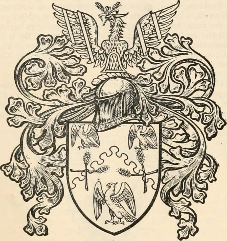 An illustration from Armorial families : a directory of gentlemen of coat-armour, 1905, leaf 1385