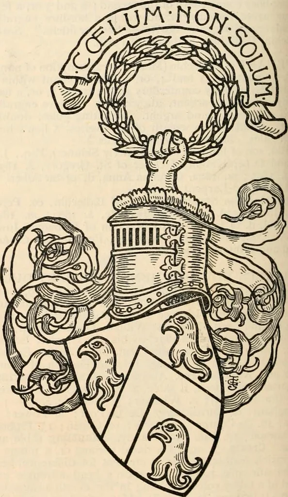 An illustration from Armorial families : a directory of gentlemen of coat-armour, 1905, leaf 1385