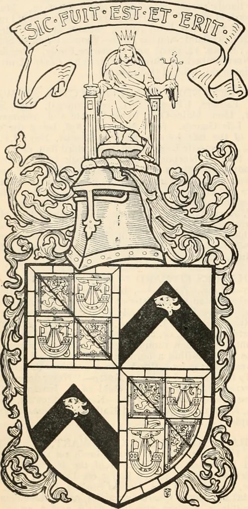 An illustration from Armorial families : a directory of gentlemen of coat-armour, 1905, leaf 1387