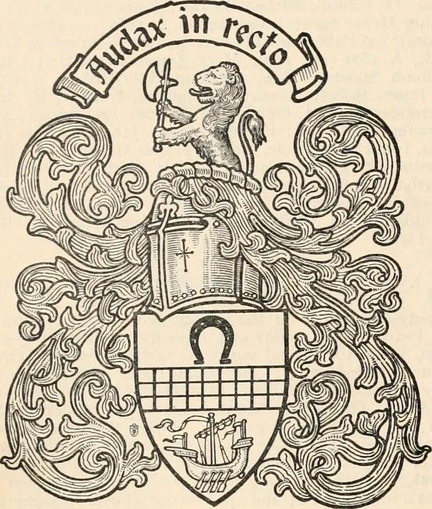 An illustration from Armorial families : a directory of gentlemen of coat-armour, 1905, leaf 1389