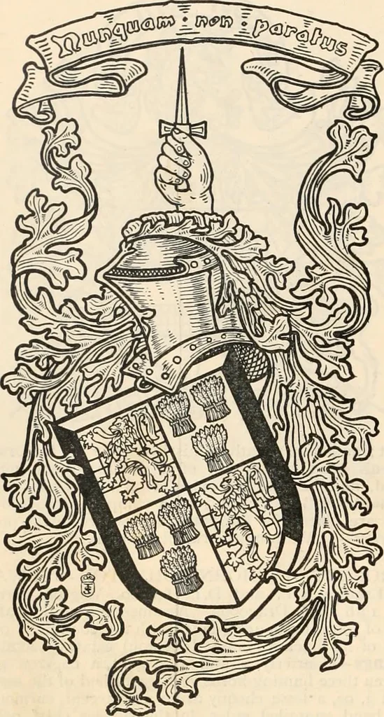 An illustration from Armorial families : a directory of gentlemen of coat-armour, 1905, leaf 1391