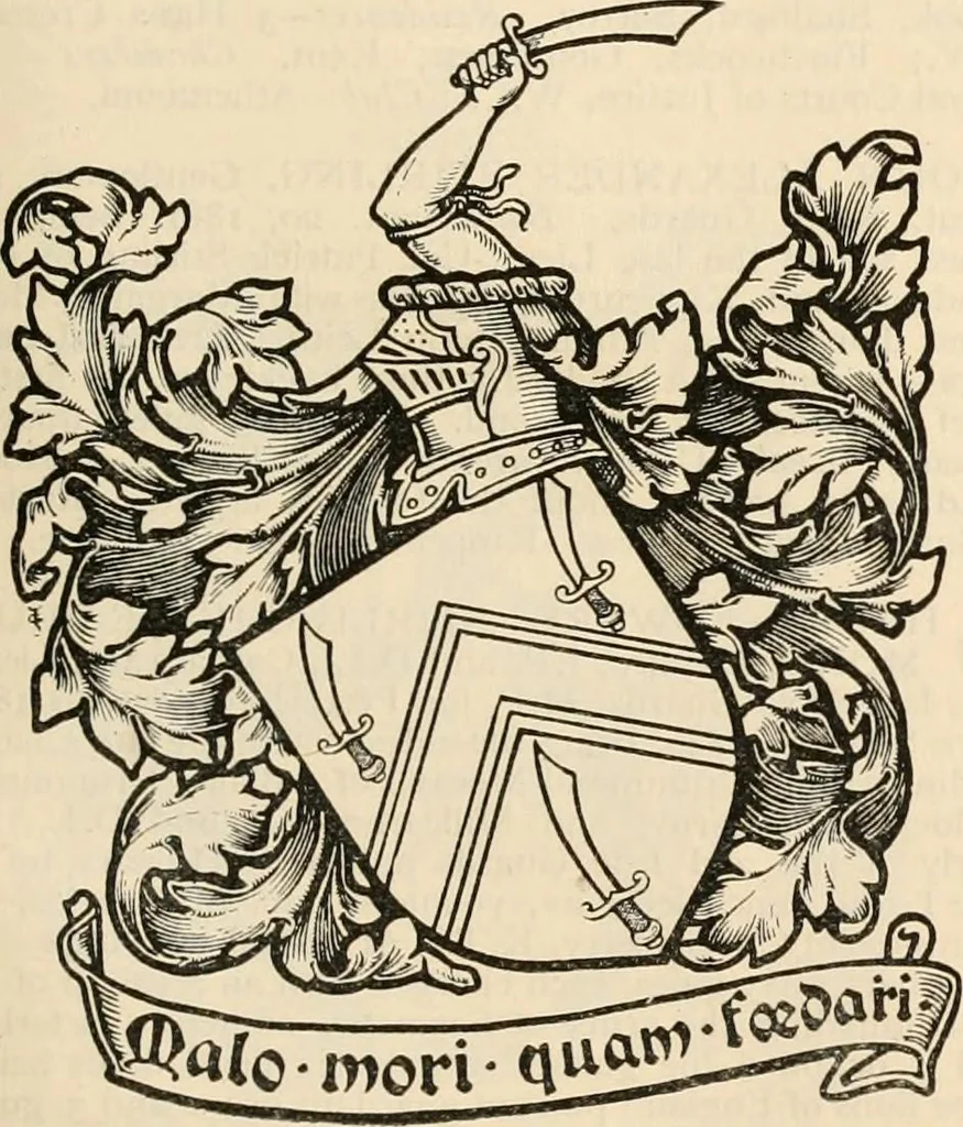 An illustration from Armorial families : a directory of gentlemen of coat-armour, 1905, leaf 1392