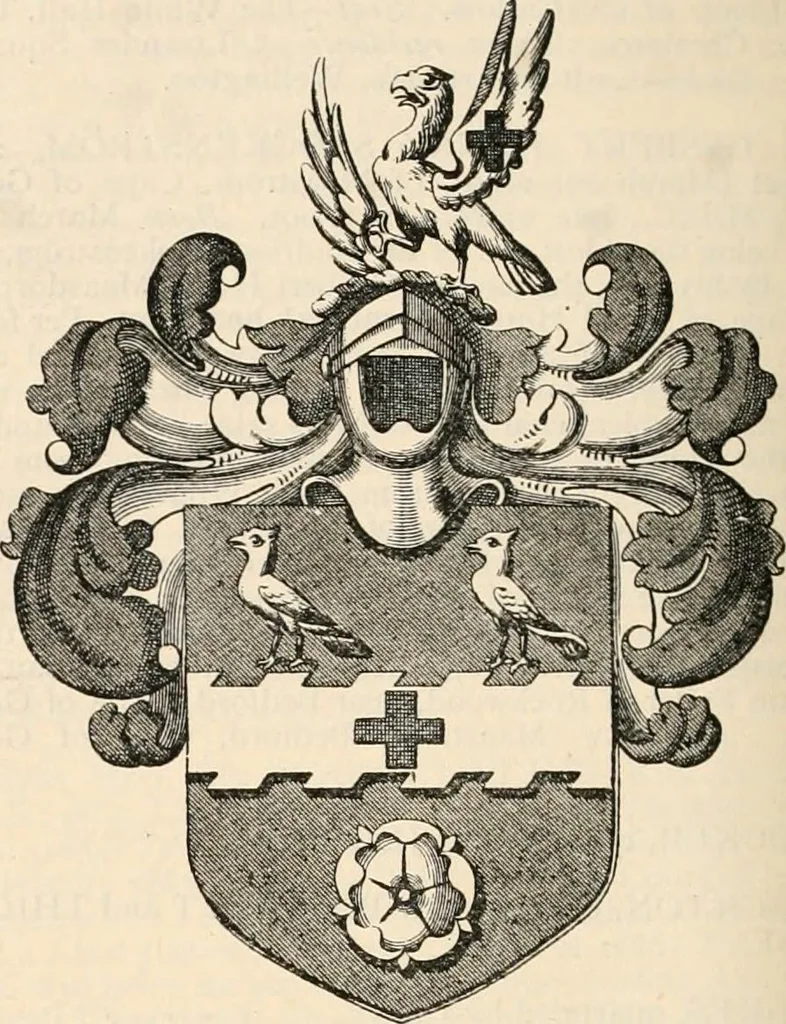 An illustration from Armorial families : a directory of gentlemen of coat-armour, 1905, leaf 1395