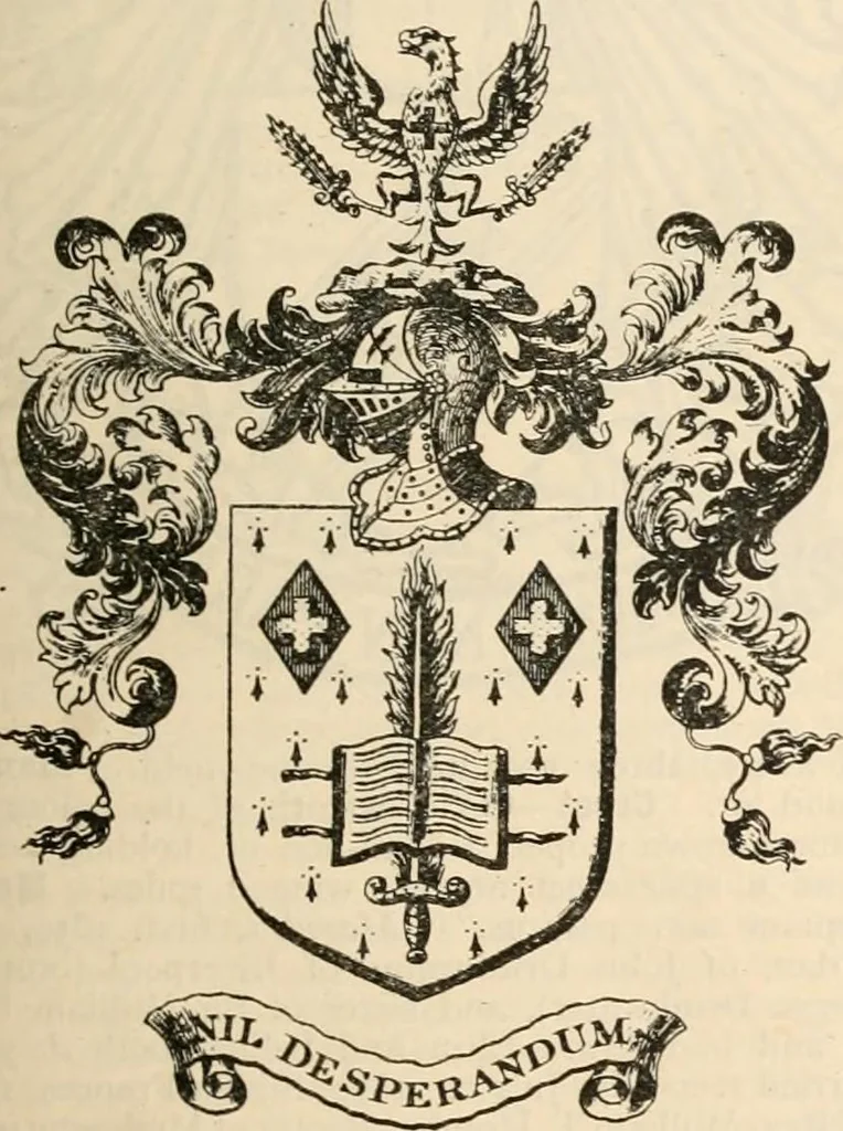 An illustration from Armorial families : a directory of gentlemen of coat-armour, 1905, leaf 1396