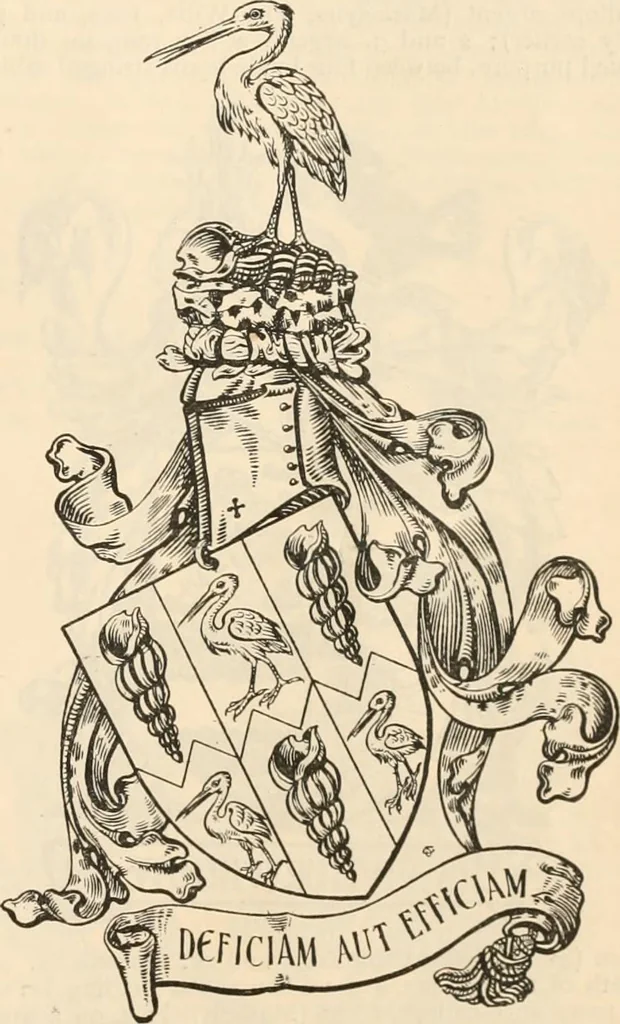 An illustration from Armorial families : a directory of gentlemen of coat-armour, 1905, leaf 1398