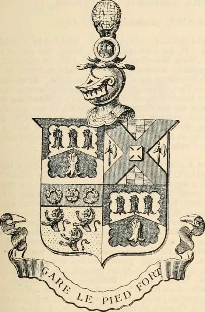 An illustration from Armorial families : a directory of gentlemen of coat-armour, 1905, leaf 140