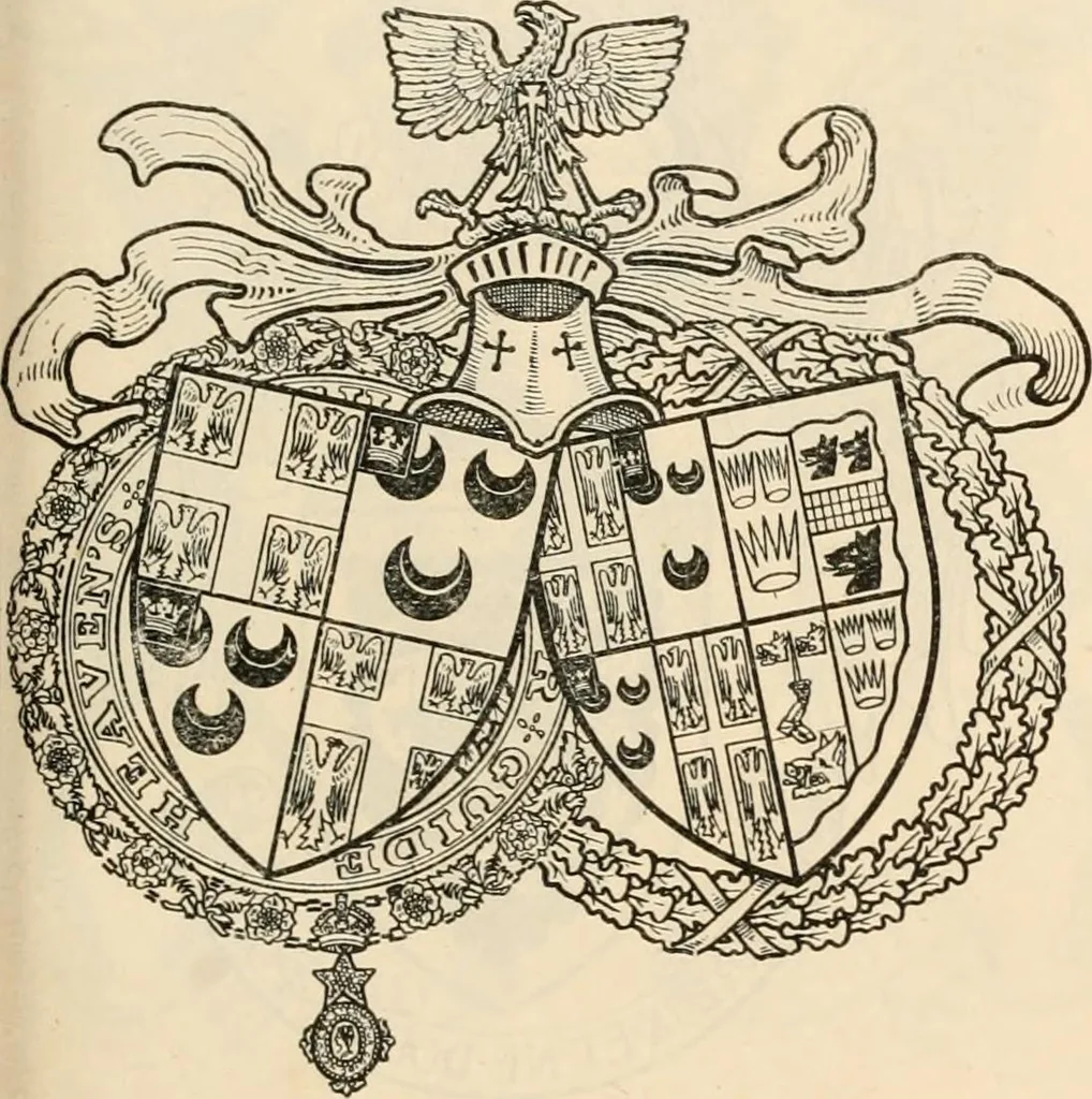 An illustration from Armorial families : a directory of gentlemen of coat-armour, 1905, leaf 1400