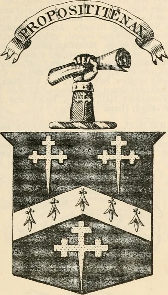 An illustration from Armorial families : a directory of gentlemen of coat-armour, 1905, leaf 1404