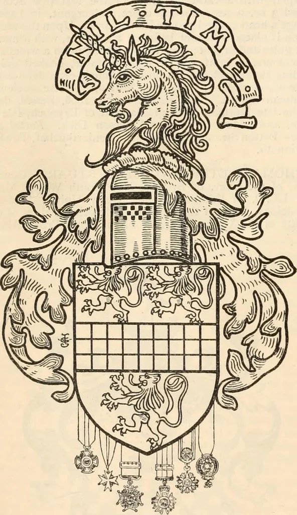 An illustration from Armorial families : a directory of gentlemen of coat-armour, 1905, leaf 1405