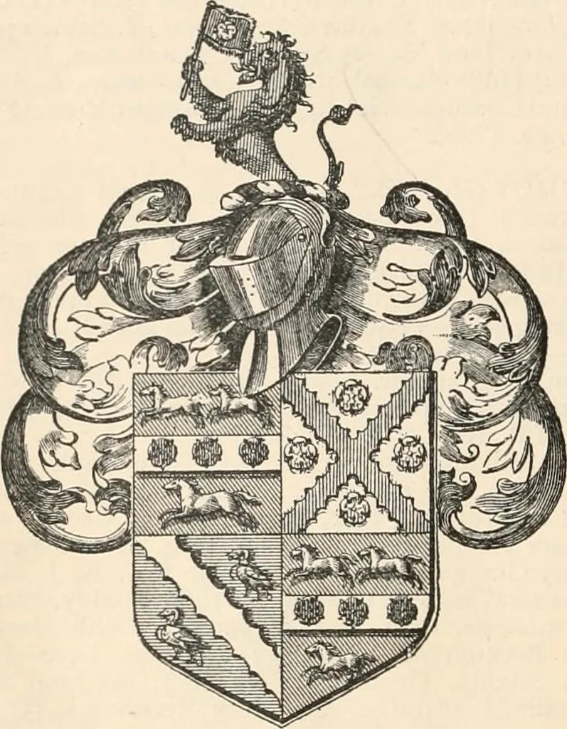 An illustration from Armorial families : a directory of gentlemen of coat-armour, 1905, leaf 1409
