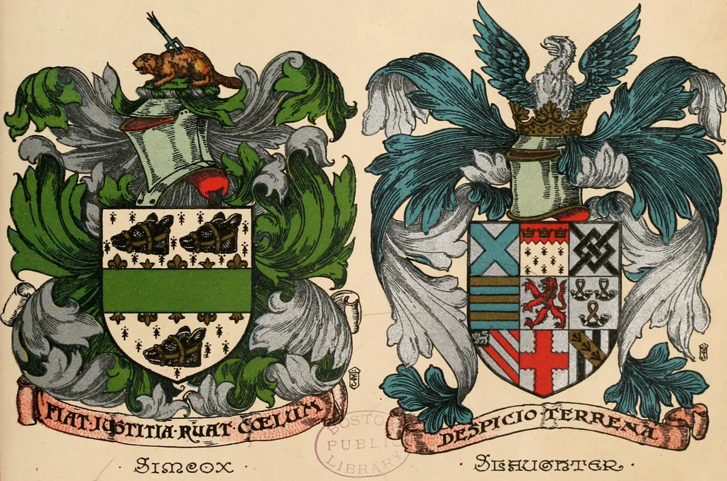 An illustration from Armorial families : a directory of gentlemen of coat-armour, 1905, leaf 1412