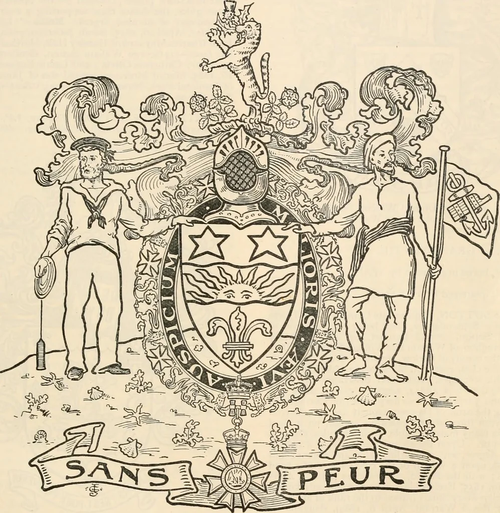 An illustration from Armorial families : a directory of gentlemen of coat-armour, 1905, leaf 1414