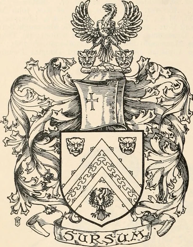 An illustration from Armorial families : a directory of gentlemen of coat-armour, 1905, leaf 1415
