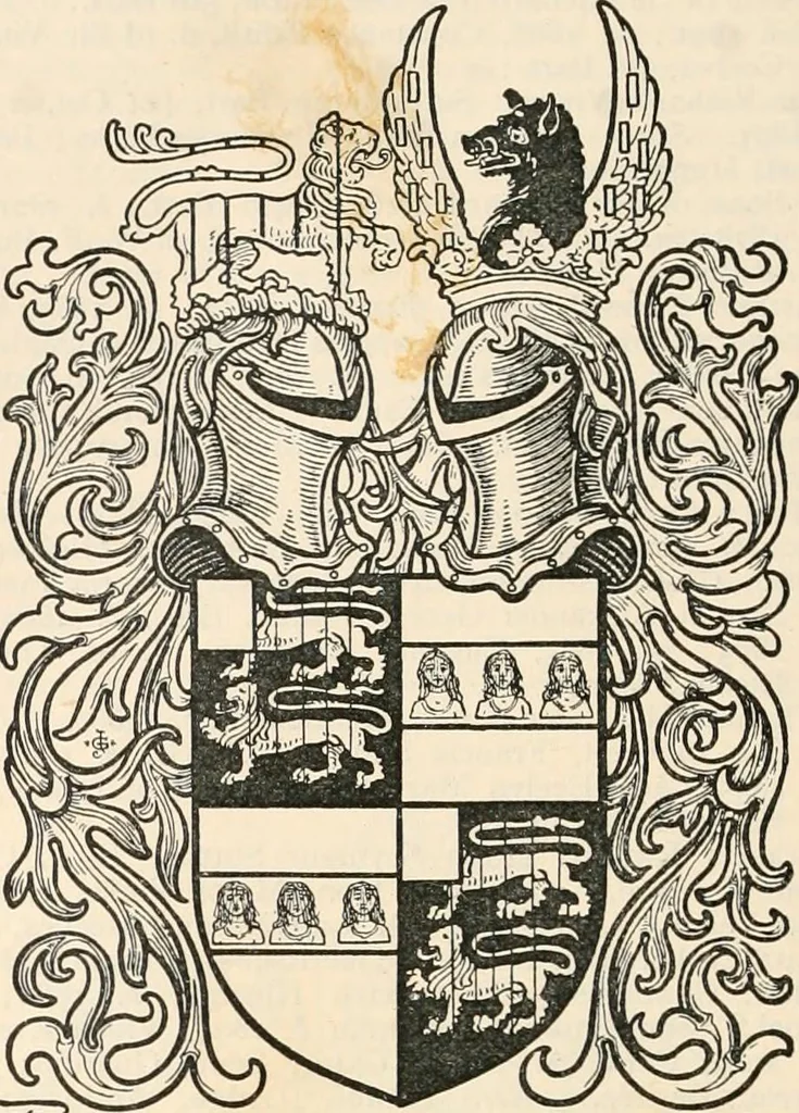 An illustration from Armorial families : a directory of gentlemen of coat-armour, 1905, leaf 1417