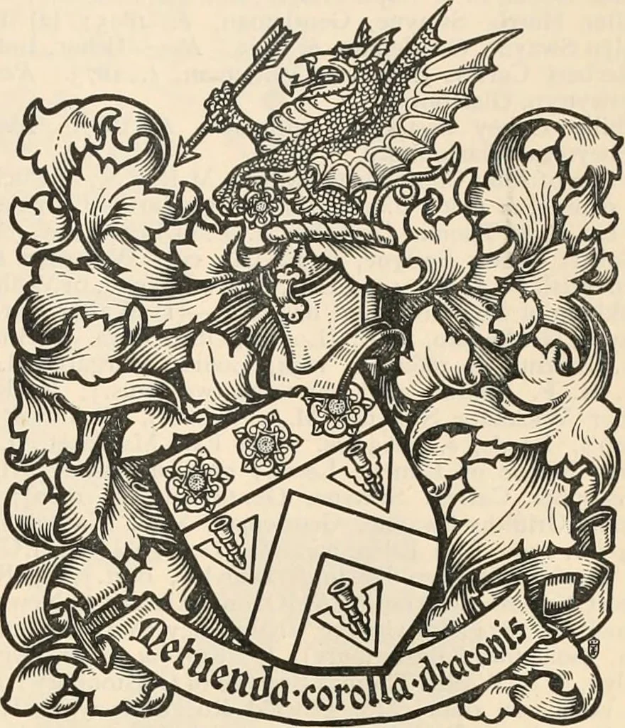 An illustration from Armorial families : a directory of gentlemen of coat-armour, 1905, leaf 1418