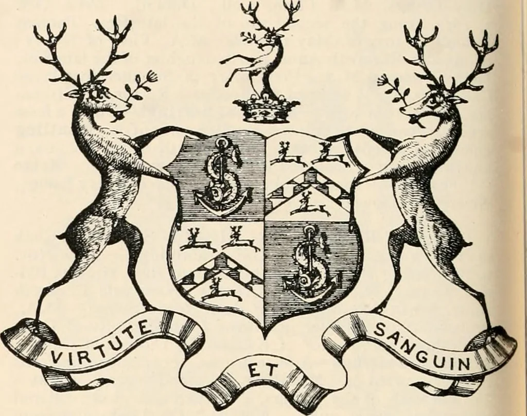 An illustration from Armorial families : a directory of gentlemen of coat-armour, 1905, leaf 1419