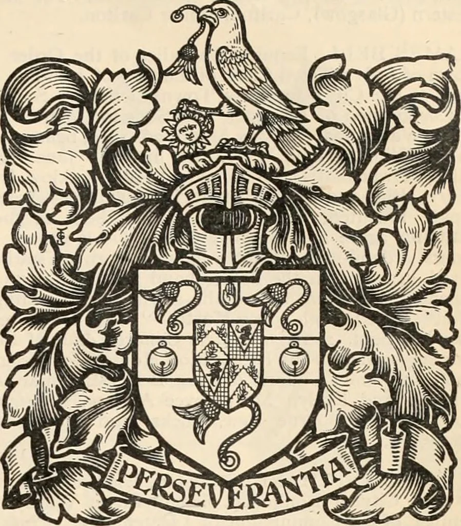 An illustration from Armorial families : a directory of gentlemen of coat-armour, 1905, leaf 142