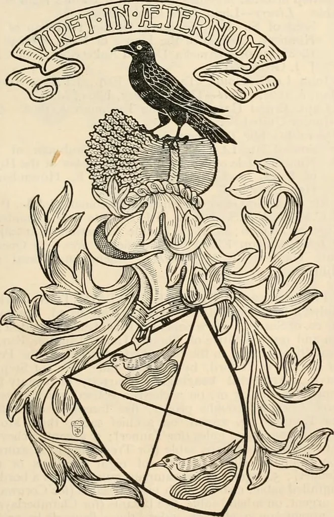 An illustration from Armorial families : a directory of gentlemen of coat-armour, 1905, leaf 1428