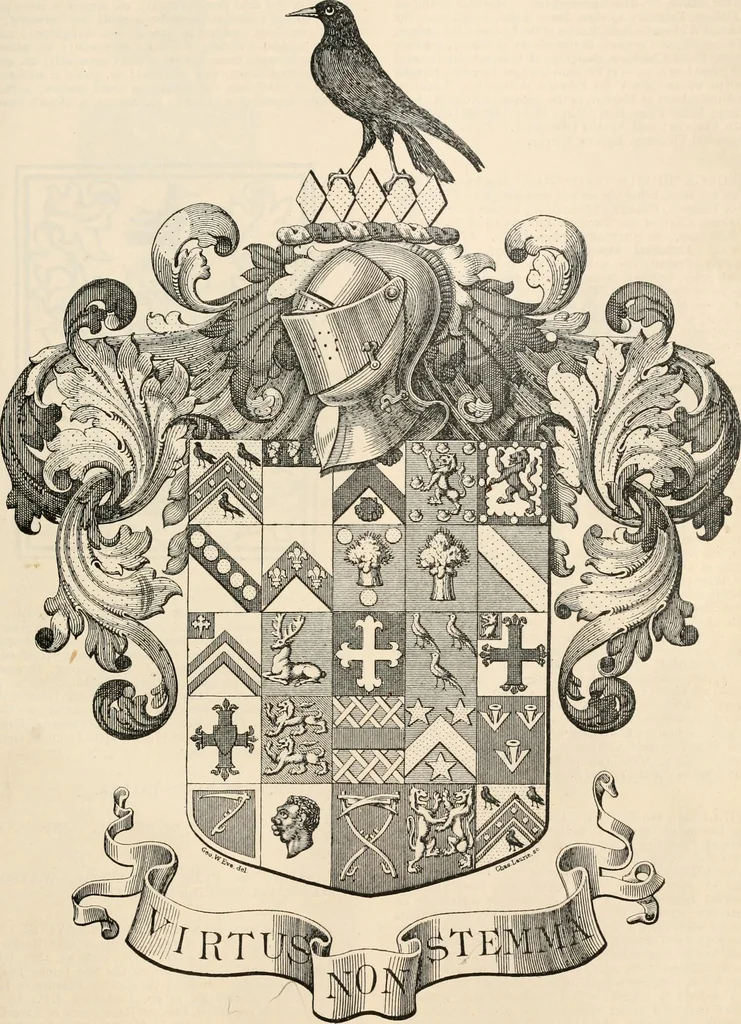 An illustration from Armorial families : a directory of gentlemen of coat-armour, 1905, leaf 1430