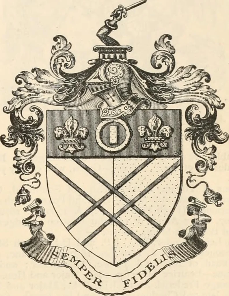 An illustration from Armorial families : a directory of gentlemen of coat-armour, 1905, leaf 1432