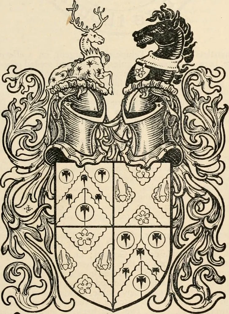 An illustration from Armorial families : a directory of gentlemen of coat-armour, 1905, leaf 1434