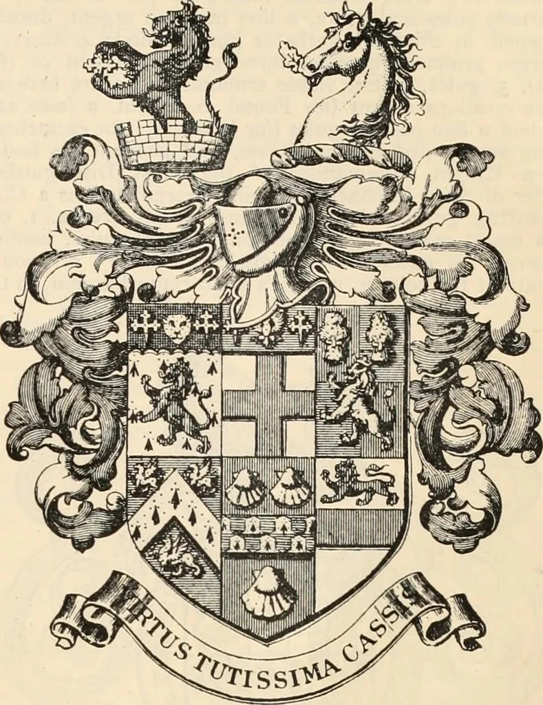An illustration from Armorial families : a directory of gentlemen of coat-armour, 1905, leaf 144