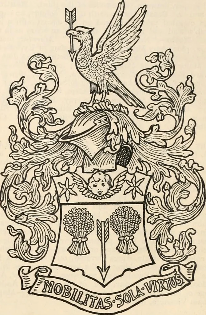 An illustration from Armorial families : a directory of gentlemen of coat-armour, 1905, leaf 1442