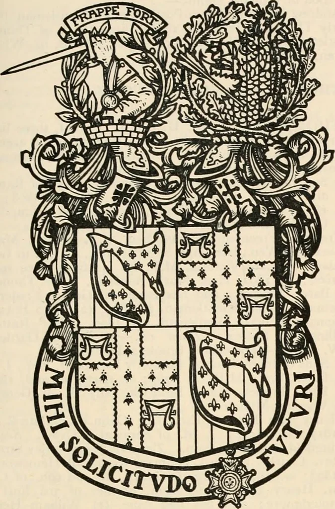 An illustration from Armorial families : a directory of gentlemen of coat-armour, 1905, leaf 1444