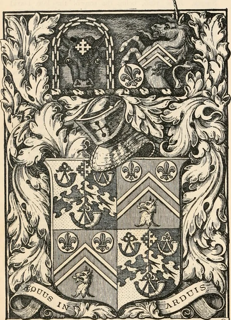 An illustration from Armorial families : a directory of gentlemen of coat-armour, 1905, leaf 1447