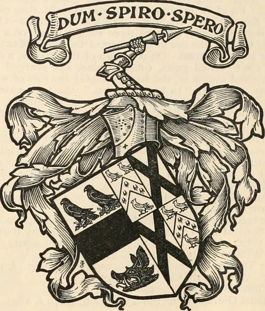 An illustration from Armorial families : a directory of gentlemen of coat-armour, 1905, leaf 1448