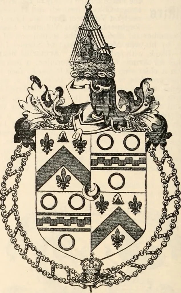 An illustration from Armorial families : a directory of gentlemen of coat-armour, 1905, leaf 145