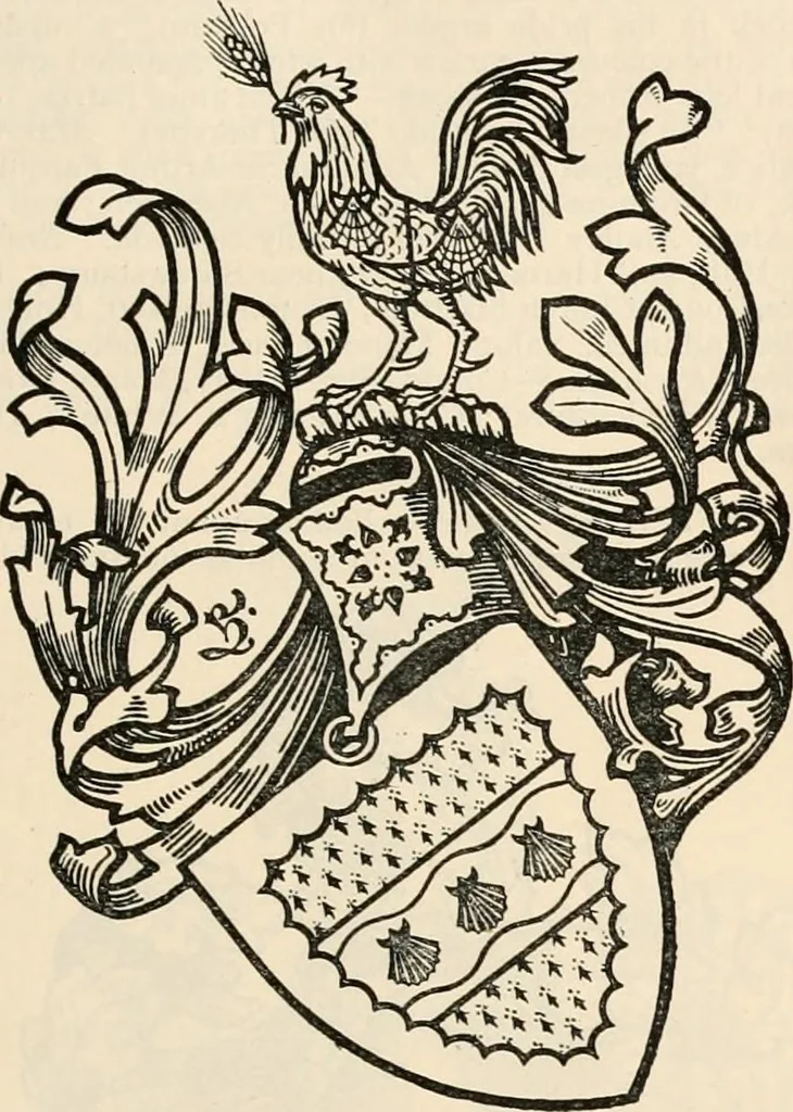 An illustration from Armorial families : a directory of gentlemen of coat-armour, 1905, leaf 1454