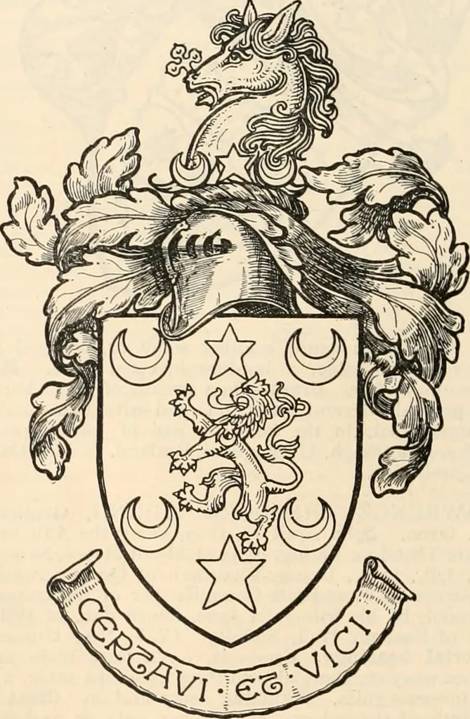 An illustration from Armorial families : a directory of gentlemen of coat-armour, 1905, leaf 1455