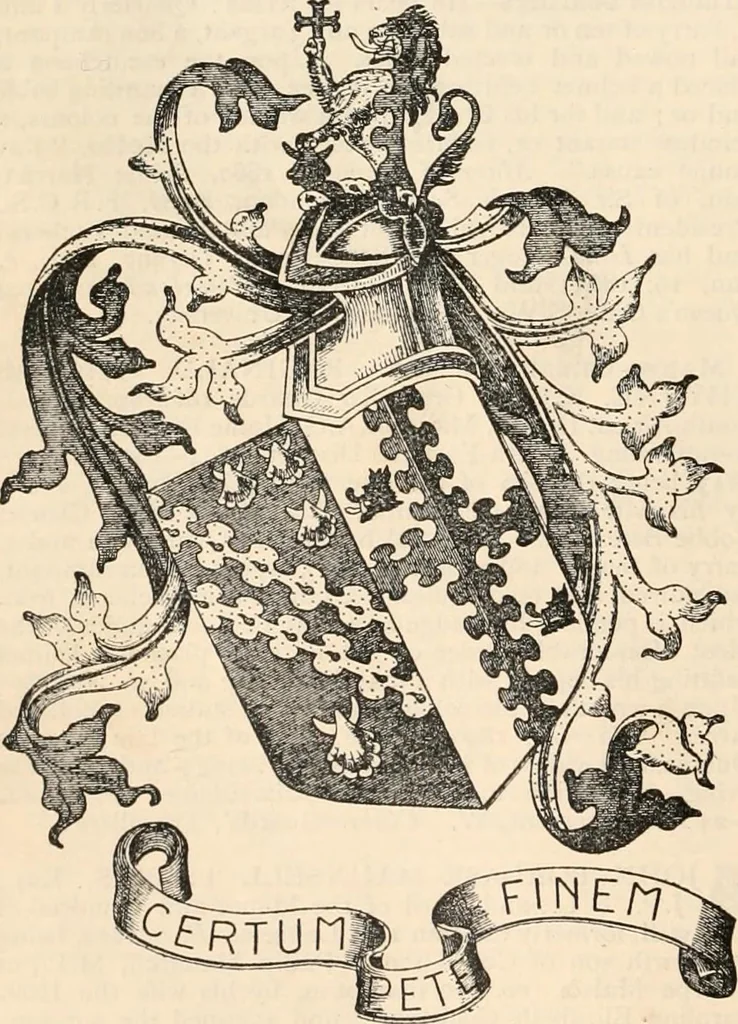 An illustration from Armorial families : a directory of gentlemen of coat-armour, 1905, leaf 1457