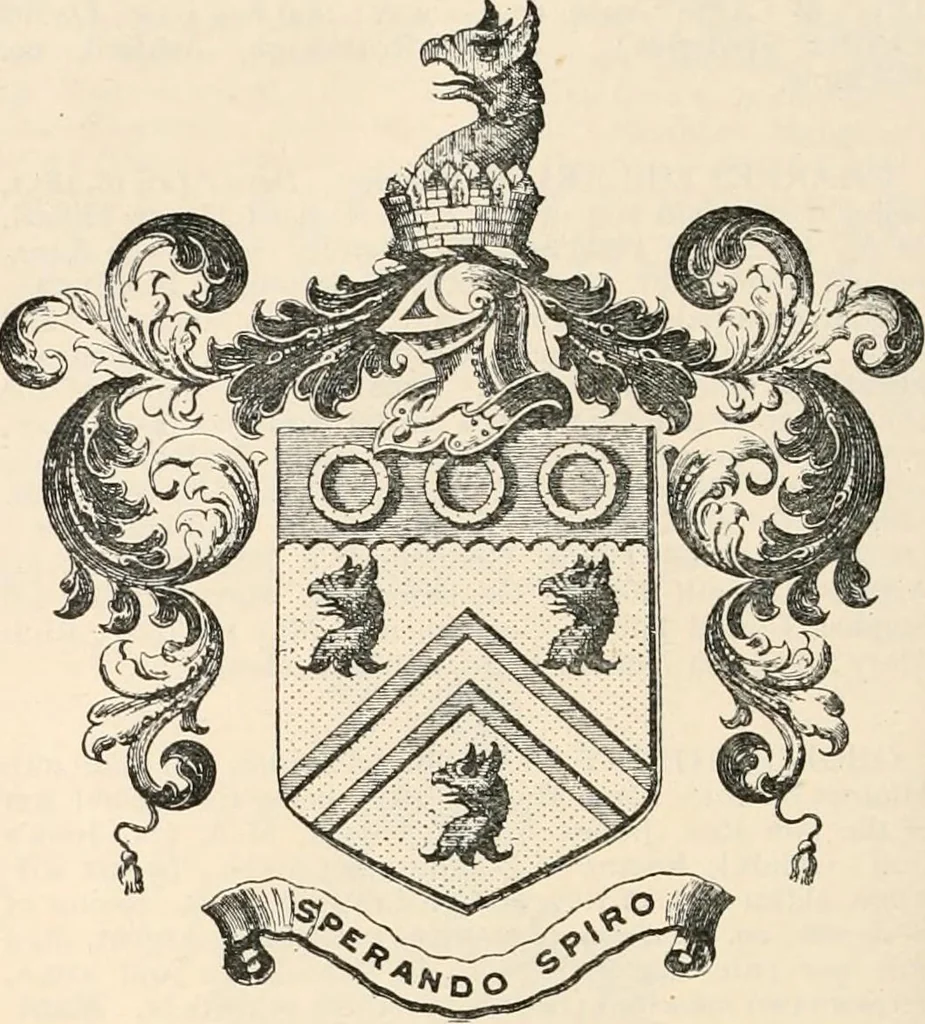 An illustration from Armorial families : a directory of gentlemen of coat-armour, 1905, leaf 1459