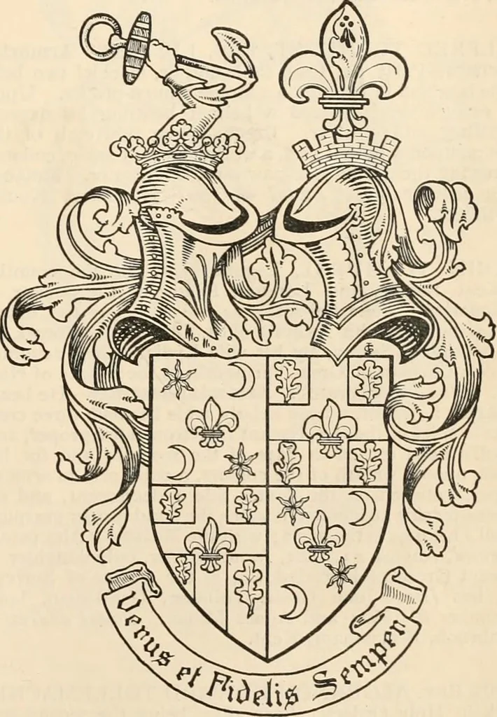 An illustration from Armorial families : a directory of gentlemen of coat-armour, 1905, leaf 1462