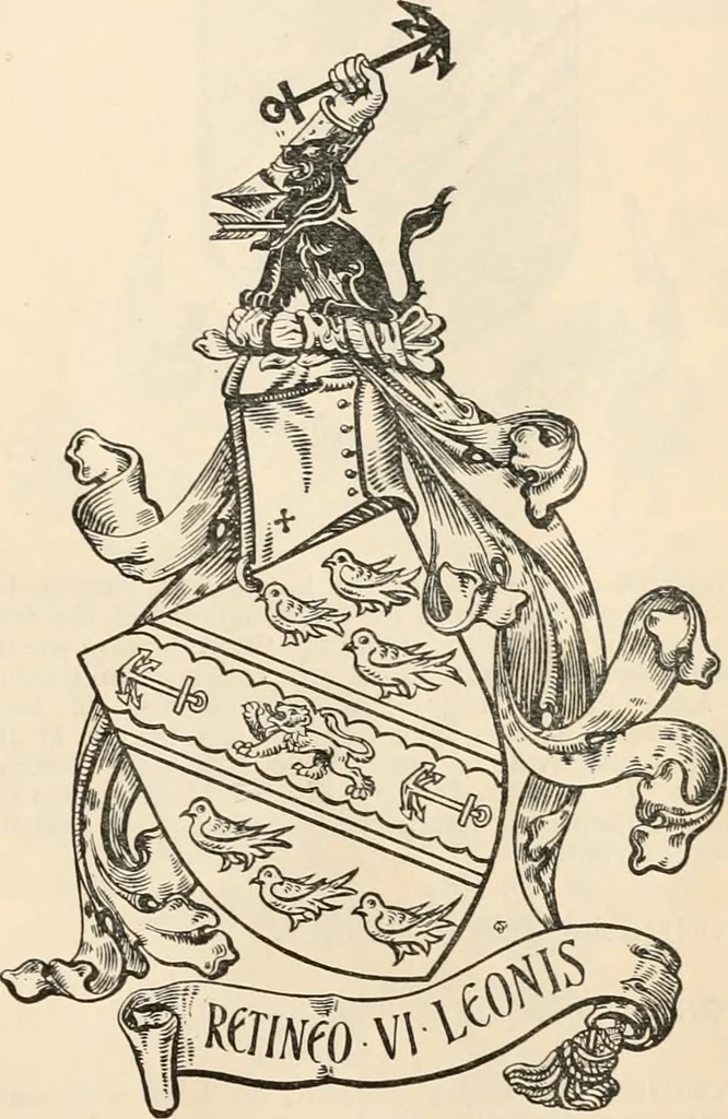 An illustration from Armorial families : a directory of gentlemen of coat-armour, 1905, leaf 1464